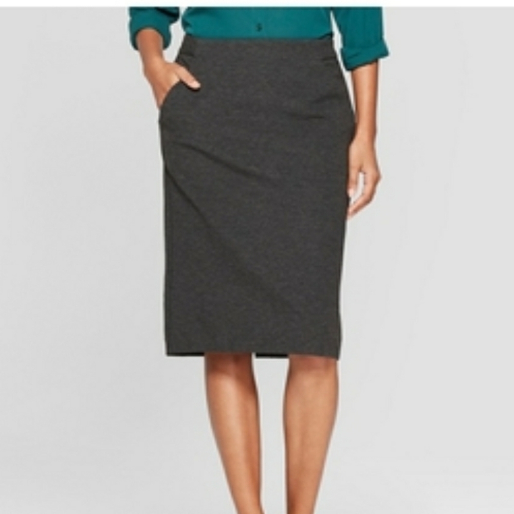 Women's Ponte Pencil Skirt - A New Day™ Dark Gray 
